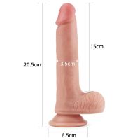 Lovetoy Nature dildo de silicona líquida 8" color piel, imagen 8