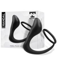 Tardenoche Randal plug anal de silicona con anillo para el pene (negro), imagen 2
