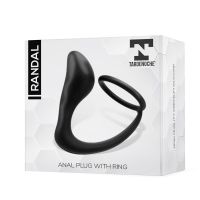 Tardenoche Randal plug anal de silicona con anillo para el pene (negro), imagen 3