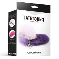 LateToBed plug anal con cola de zorro morada y blanca talla S, imagen 3