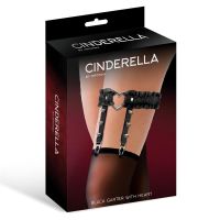 Cinderella liga con corazón y volantes, negro, imagen 2