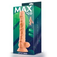 Max & Co Clint dildo realista con testículos color piel 9,5", imagen 3
