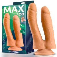 Max & Co Twin dildo doble realista 7,1" color piel, imagen 2