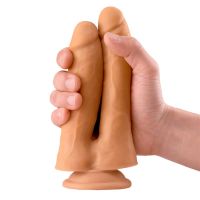 Max & Co Twin dildo doble realista 7,1" color piel, imagen 3