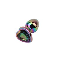 Chisa Rainbow Effect plug anal de metal con joya de corazón, imagen 3