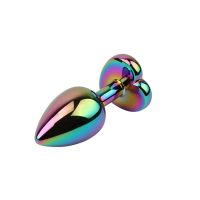 Chisa Rainbow Effect plug anal de metal con joya de corazón, imagen 4