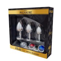 Alive set de 3 plugs anales de metal con joya