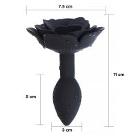 A-Gusto plug anal de silicona con rosa (negro), imagen 5