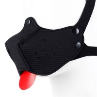 A-Gusto máscara de cachorro de neopreno ajustable (negro), imagen 3