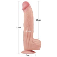 Lovetoy dildo de doble capa con piel deslizante 12", imagen 10