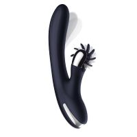 IntoYou Darkspace vibrador con lenguas giratorias y dedo (azul)