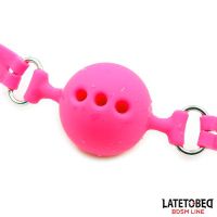 LateToBed mordaza de bola transpirable de silicona S - 4 cm (rosa), imagen 4