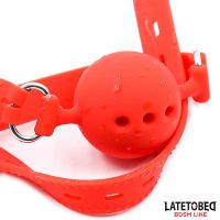 LateToBed mordaza de bola transpirable de silicona S - 4 cm, imagen 5