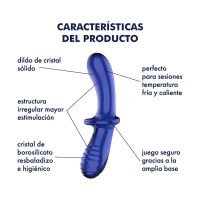 Satisfyer Double Crystal estimulador de cristal frío y calor (azul), imagen 5