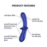 Satisfyer Double Crystal estimulador de cristal frío y calor (azul), imagen 6