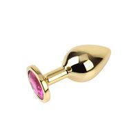 Chisa Rosy Gem Plug anal dorado con joya talla M, imagen 3