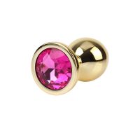 Chisa Rosy Gem Plug anal dorado con joya talla M, imagen 4