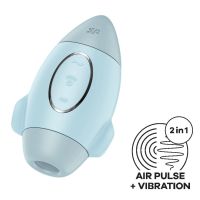 Satisfyer Mission Control succionador de clítoris y vibrador (azul)