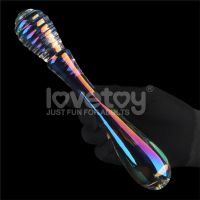 Lovetoy Twilight Gleam dildo de cristal Twin Pleasures 20,5 cm, imagen 2