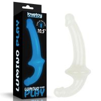 Lovetoy dildo doble Lumino Play con luz azul 10,5", imagen 2