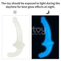 Lovetoy dildo doble Lumino Play con luz azul 10,5", imagen 12