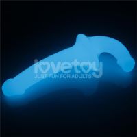 Lovetoy dildo doble Lumino Play con luz azul 10,5", imagen 4
