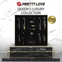 Pretty Love set de lujo Queens con 12 juguetes, negro y 18k (oro)