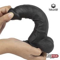 Liketrue dildo realista de silicona líquida, doble capa 8" (negro), imagen 5