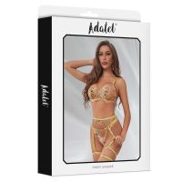 Adalet Lingerie Zoey sujetador, tanga y liguero con flores amarillas, imagen 4