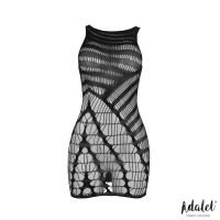 Adalet Lingerie Ilona bodystocking de rejilla con patrón vertical, imagen 3