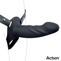Action arnés con dildo hueco, 5-6,5 cm de grosor (negro), imagen 3