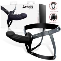 Action arnés con dildo hueco, 4-5 cm de grosor (negro), imagen 2