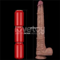 Lovetoy dildo flexible de doble capa XXL 16", color piel, imagen 12