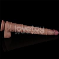 Lovetoy dildo flexible de doble capa XXL 16", color piel, imagen 5