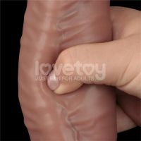 Lovetoy dildo flexible de doble capa XXL 16", color piel, imagen 8