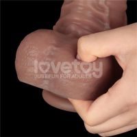 Lovetoy dildo flexible de doble capa XXL 16", color piel, imagen 9