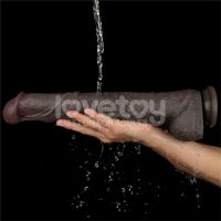 Lovetoy dildo flexible de doble capa XXL 14,5", marrón oscuro, imagen 10