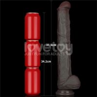 Lovetoy dildo flexible de doble capa XXL 14,5", marrón oscuro, imagen 11
