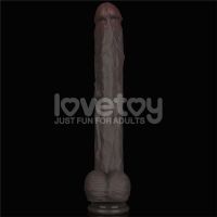 Lovetoy dildo flexible de doble capa XXL 14,5", marrón oscuro, imagen 2