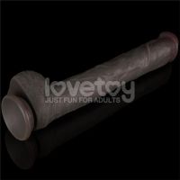 Lovetoy dildo flexible de doble capa XXL 14,5", marrón oscuro, imagen 4