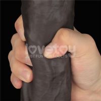 Lovetoy dildo flexible de doble capa XXL 14,5", marrón oscuro, imagen 7