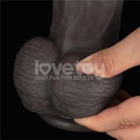 Lovetoy dildo flexible de doble capa XXL 14,5", marrón oscuro, imagen 8
