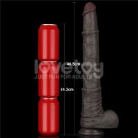 Lovetoy dildo flexible de doble capa XXL 16", marrón oscuro, imagen 12