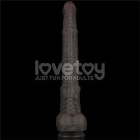 Lovetoy dildo flexible de doble capa XXL 16", marrón oscuro, imagen 2