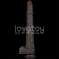 Lovetoy dildo flexible de doble capa XXL 16", marrón oscuro, imagen 3