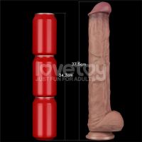 Lovetoy dildo flexible de doble capa XXL 14,5", color piel, imagen 13