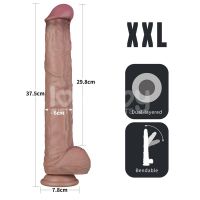 Lovetoy dildo flexible de doble capa XXL 14,5", color piel, imagen 15