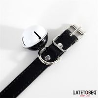 LateToBed collar ajustable con cascabel, negro, imagen 4