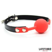 LateToBed mordaza de bola de silicona con candado (rojo), imagen 2