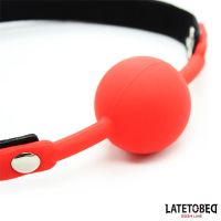 LateToBed mordaza de bola de silicona con candado (rojo), imagen 4